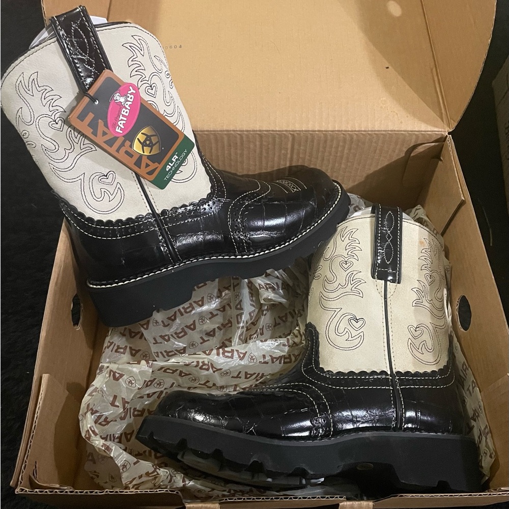 Ariat Fatbaby Crocodile Vintage Cowboy Cowgirl Boots 8 New in Box